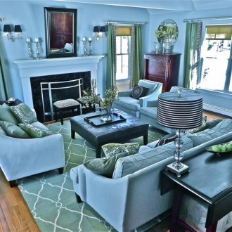 Μπλε έπιπλα σαλόνι