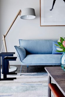 Art Nouveau μπλε καναπέ