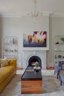 Κίτρινος καναπές από δέρμα