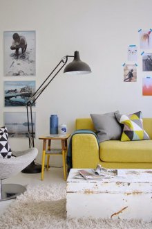 Κίτρινο πτυσσόμενο καναπέ