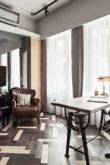 Γκρι κουρτίνες σοφίτας