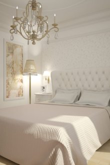 Ταπετσαρία με σχέδιο για ένα κλασικό εσωτερικό υπνοδωμάτιο