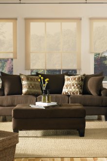 Καφέ καναπέ στο σαλόνι