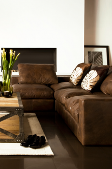 Καφέ διαμορφωμένος καναπές