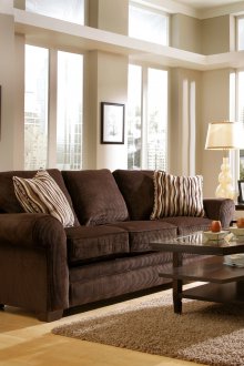 Καφέ βελούδινο καναπέ