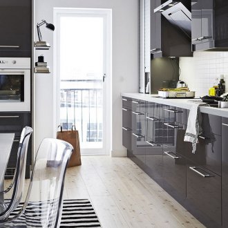 Γκρίζα MDF κουζίνας