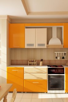 Κίτρινο MDF κουζίνα