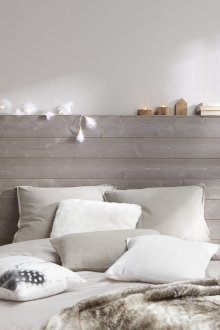 Γκρι κρεβάτι με ράφι