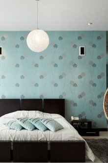 Mint ταπετσαρία στο υπνοδωμάτιο