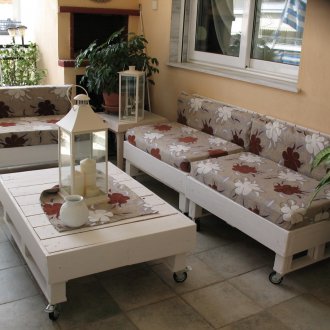 Witte palletbank