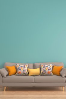 Μπεζ στρώμα και πράσινα τοιχώματα