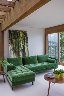 Πράσινο γωνιακό καναπέ