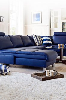 Δερμάτινο καναπέ μπλε οικολογικού