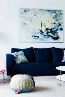 Μπλε τριπλό καναπέ