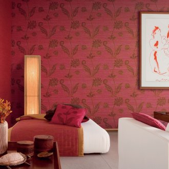 Κόκκινη ταπετσαρία για την κρεβατοκάμαρα - μια τολμηρή απόφαση