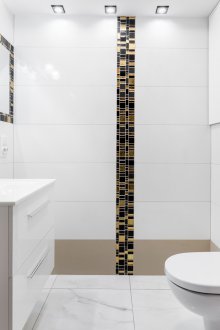 Λευκό μικρό μπάνιο με ντους