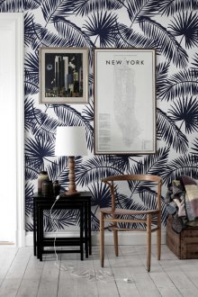 Textured ταπετσαρία με φύλλα