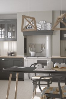 Γκρίζα μπεζ κουζίνα