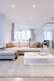 Γκρίζο-μπεζ εσωτερικό καθιστικό