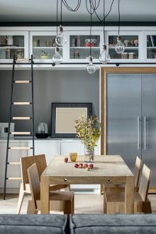 Σχεδιασμός γκρι κουζίνας