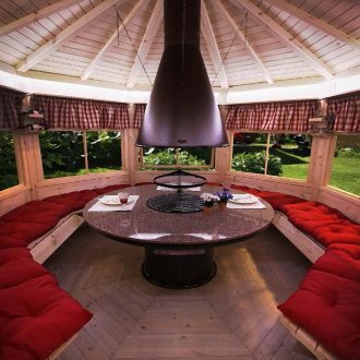 Όμορφος σχεδιασμός κιόσκι με τραπεζαρία