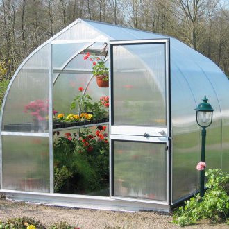 Πολυανθρακικό θερμοκήπιο με πόρτα