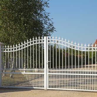 Cancello in acciaio bianco