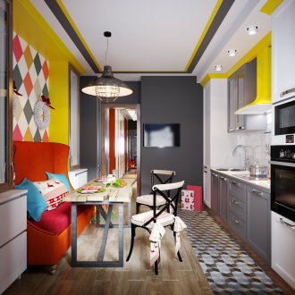 Ο συνδυασμός γκρι και φωτεινά χρώματα