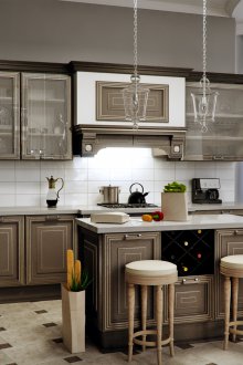 Κλασική γκρίζα κουζίνα