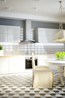 Γκρι στο εσωτερικό της κουζίνας