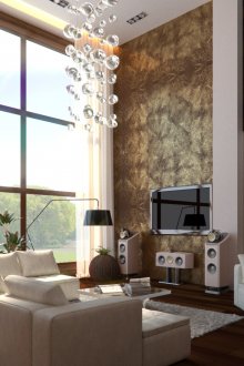 Καθιστικό σε ένα ρουστίκ εξοχικό σπίτι σε ένα σύγχρονο οικολογικό στιλ