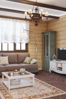 Καθημερινό καθιστικό με ξύλινη επένδυση