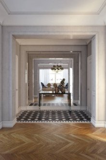 Παρκέ Χριστουγεννιάτικο δέντρο στο διάδρομο