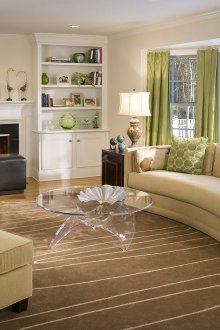 Ο συνδυασμός πράσινου και καφέ στο σαλόνι