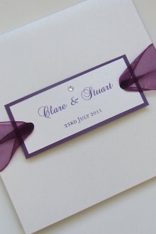 Προσκλητήριο γάμου με κορδέλα