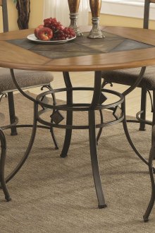 Όμορφο τραπέζι κουζίνας από μέταλλο και ξύλο