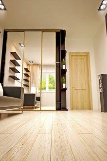 Εντοιχισμένη ντουλάπα στο σαλόνι