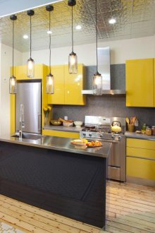 Κίτρινο σχεδιασμό κουζίνας