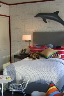 Ήρεμη ταπετσαρία με βάρκες για το δωμάτιο των παιδιών