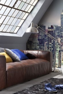 Τοίχος τοιχογραφία με την εικόνα της πόλης στο δωμάτιο για έναν έφηβο