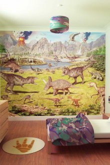Τοιχογραφία με δεινόσαυρους για παιδικό δωμάτιο