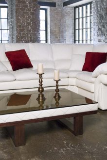 Λευκός νεοκλασικός καναπές γωνίας