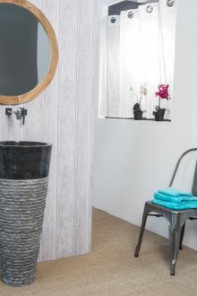 Bồn rửa sàn đá cẩm thạch đen