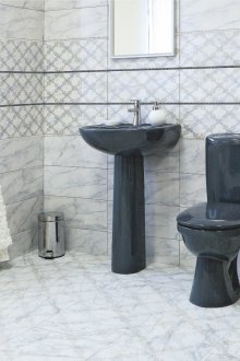 Farget grått toalett