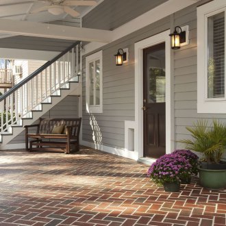 Πλακάκια τούβλο για μια βεράντα