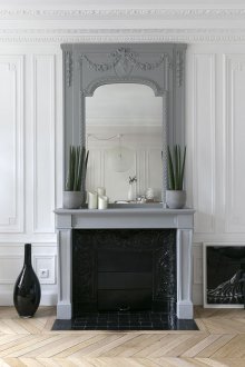 Μαύρο πλακάκι για τζάκι