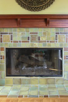 Αναμμένο κεραμίδι για τζάκι