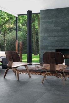 Γκρίζο πλακάκι για τζάκι