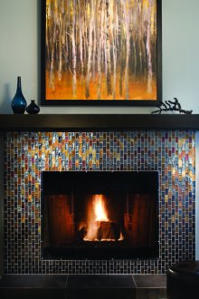 Γυάλινο πλακάκι για τζάκι