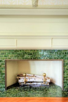 Πράσινο πλακάκι για τζάκι